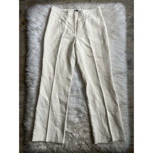 Chico’s (M/8) Off White Pants Silk  Linen Wide Leg